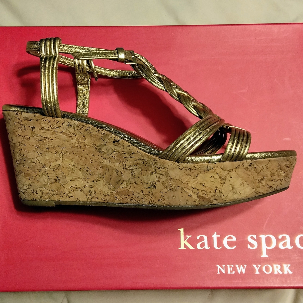 Kate Spade Gold Wedge Sandals